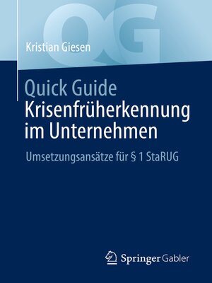 cover image of Quick Guide Krisenfrüherkennung im Unternehmen